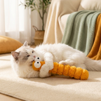 Cat bunny-kicking caterpillar toy