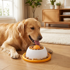 Slow feeder lick toy in use with dog