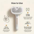Pet Spray Grooming Comb - how to use