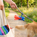 Dispensing a poop bag on a dog walk