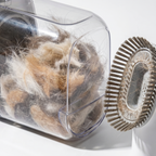 Pet Grooming Vacuum Kit - dust cup and brush detail